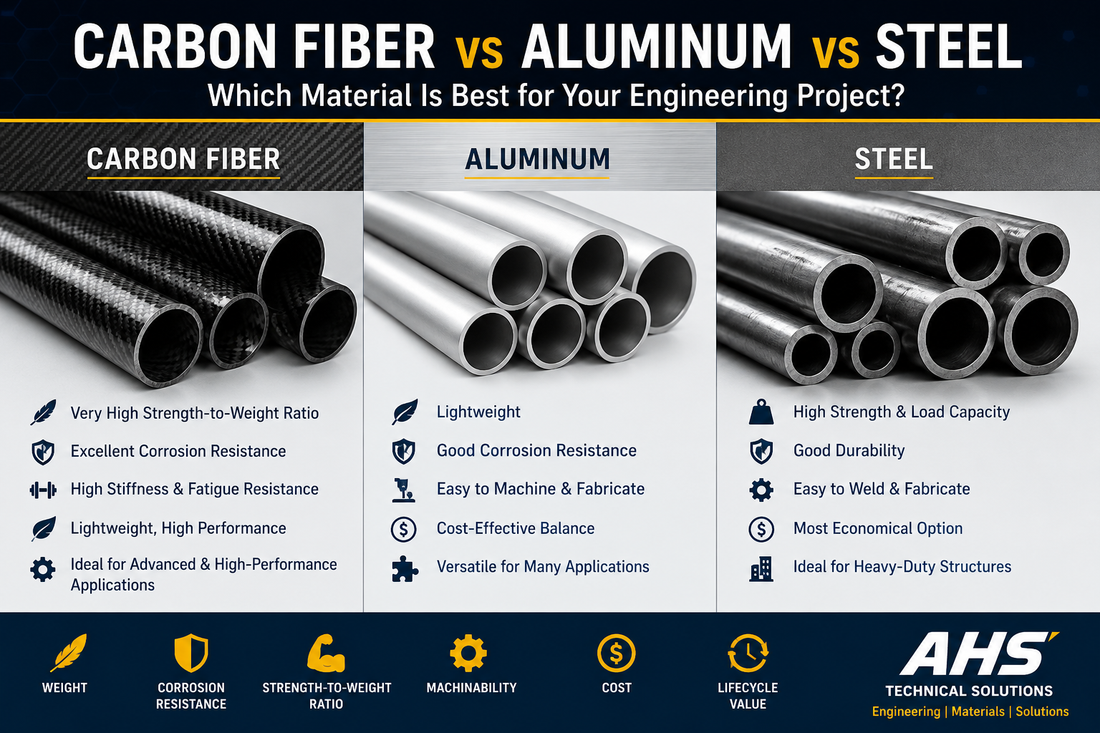 Carbon Fiber vs Aluminum vs Steel: Which Material Is Best for Your Engineering Project?