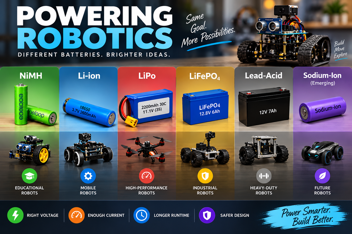 Batteries for Robotics: Types, Selection & Best Use Cases