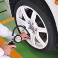 Crevizon 220 PSI Tyre Inflator with Pressure Gauge Air Compressor with Rubber Hose and Quick Connect -Silver Color