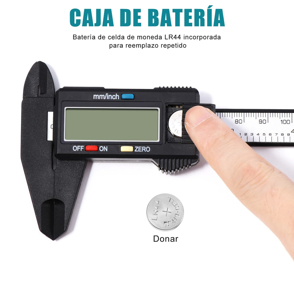 Vinabo Digital Vernier Caliper Classic 150 mm/6 Inches with Large LCD Screen for External, Internal, Depth and Electronic Measuring Tool