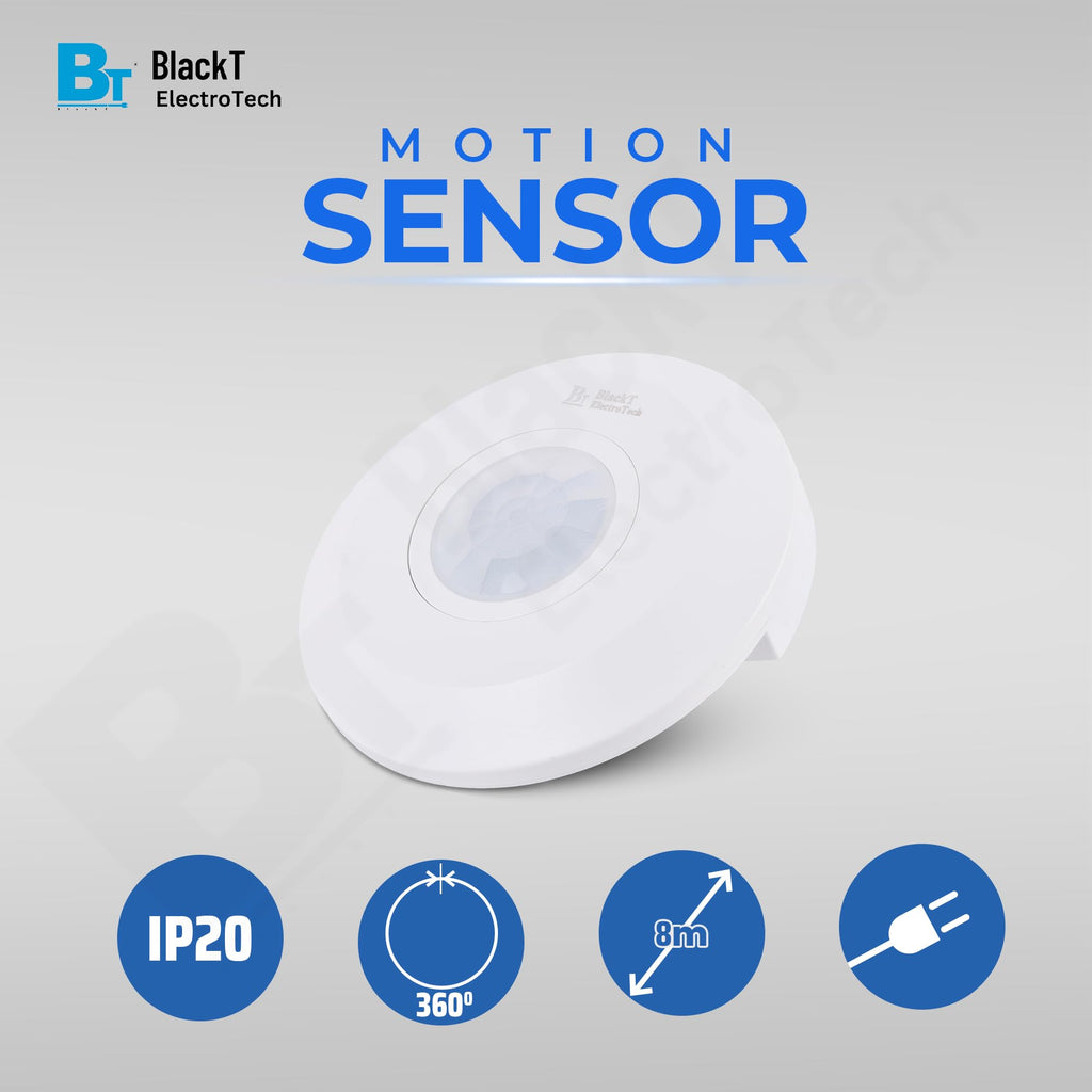 Blackt Electrotech BT31C : PIR Motion Sensor Ceiling Mounted White Round Shape (2-Year Warranty) (Regular)