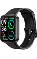 TRUEBLUE Smartwatch with Heart Rate Monitor, Step Counter, Temperature Display, Black Silicone Band