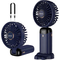 Handheld Fan, USB Rechargeable Mini Portable Fan, Small 5 Speed Pocket Fan with Lanyard and Base, Built-in 4200mAh Battery Desk Fan