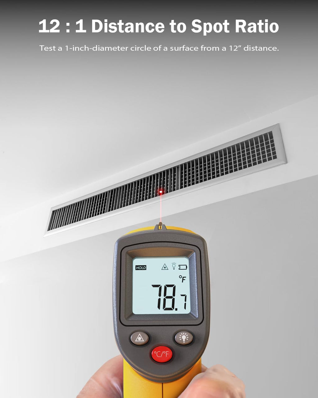 Plastic Infrared Thermometer Gun, Non-Contact Digital Laser Temperature Gun for Kitchen Cooking Food, Grill, Pizza Oven, Candy, Fridge, HVAC