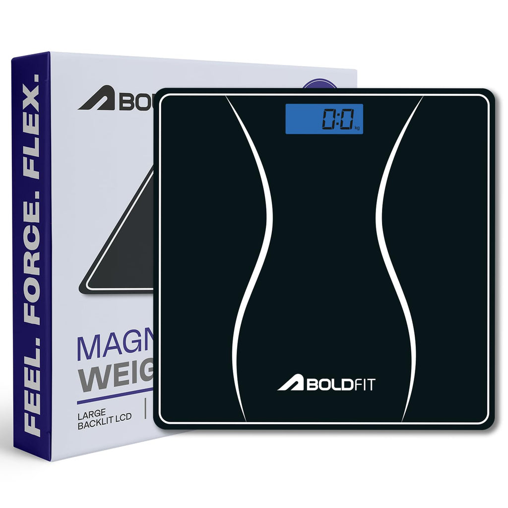 Boldfit Weight Machine for Home Digital Weighing Machine for Human Body with LCD Display Max Weight Capacity 180Kgs (Batteries Not Included) – Bathroom Scale for Home