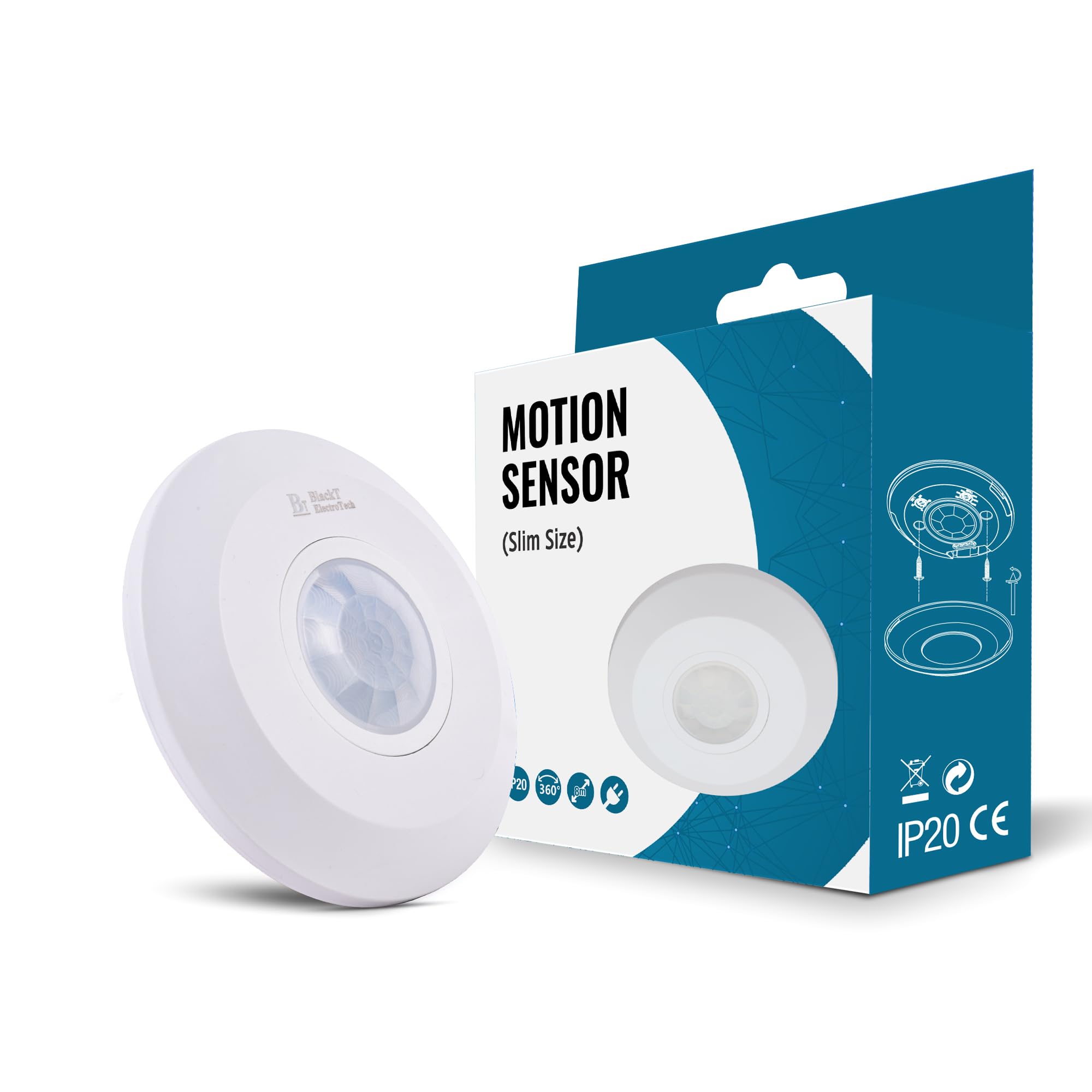 Blackt Electrotech BT31C : PIR Motion Sensor Ceiling Mounted White Round Shape (2-Year Warranty) (Regular)