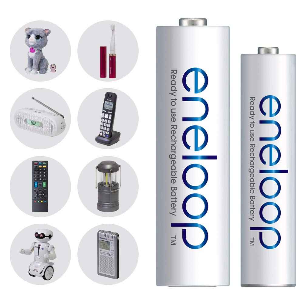 Panasonic BK-3MCCE/4BN Eneloop(Up to 2000 mAH) AA Ni-MH Pre-Charged Rechargeable Batteries, 4-Battery Pack