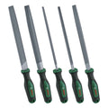 BOSCH 5-Piece File Set 200mm Durable Carbon Steel Files With Ergonomic Handles, Perfect For Metal Crafting, Deburring, And Smoothing Surfaces