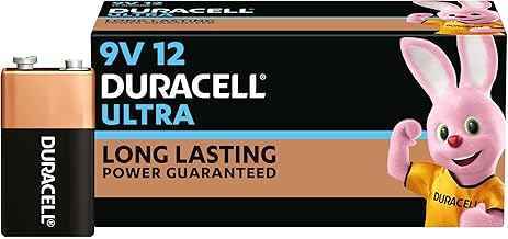 Duracell Ultra 9V Battery, Pack of 12, High-Drain Devices, Smoke Alarm, Radio, Smoke Detector
