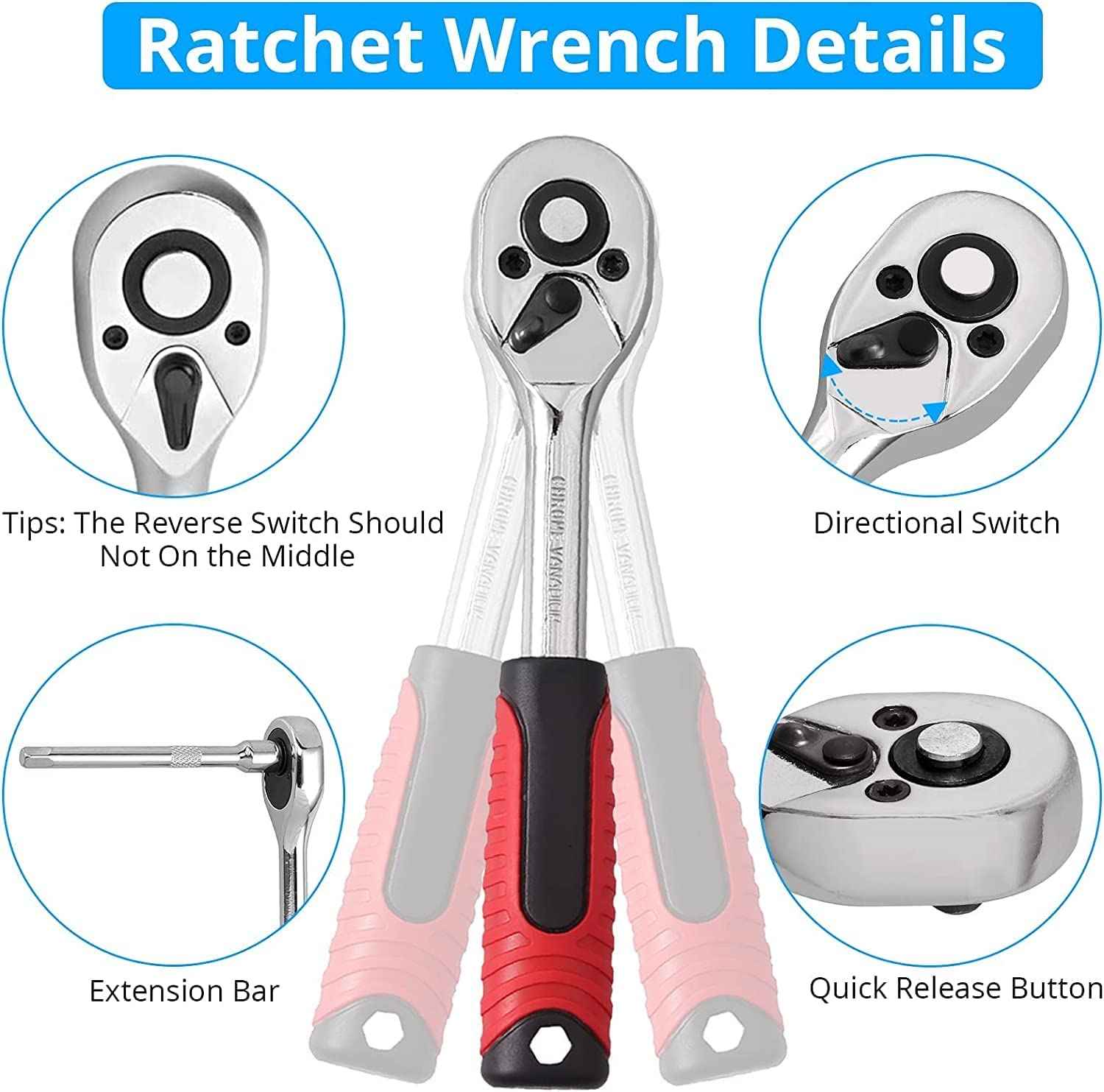 ZSIGNS 46Pcs 1/4 Inch Drive Box End Socket Set,Metric Ratchet Wrench Set With 4-14Mm Cr-V Sockets,S2 Bits,Extension Bars,Mechanic Tool Kits For Household Auto Repair (Black), Chrome Vanadium Steel