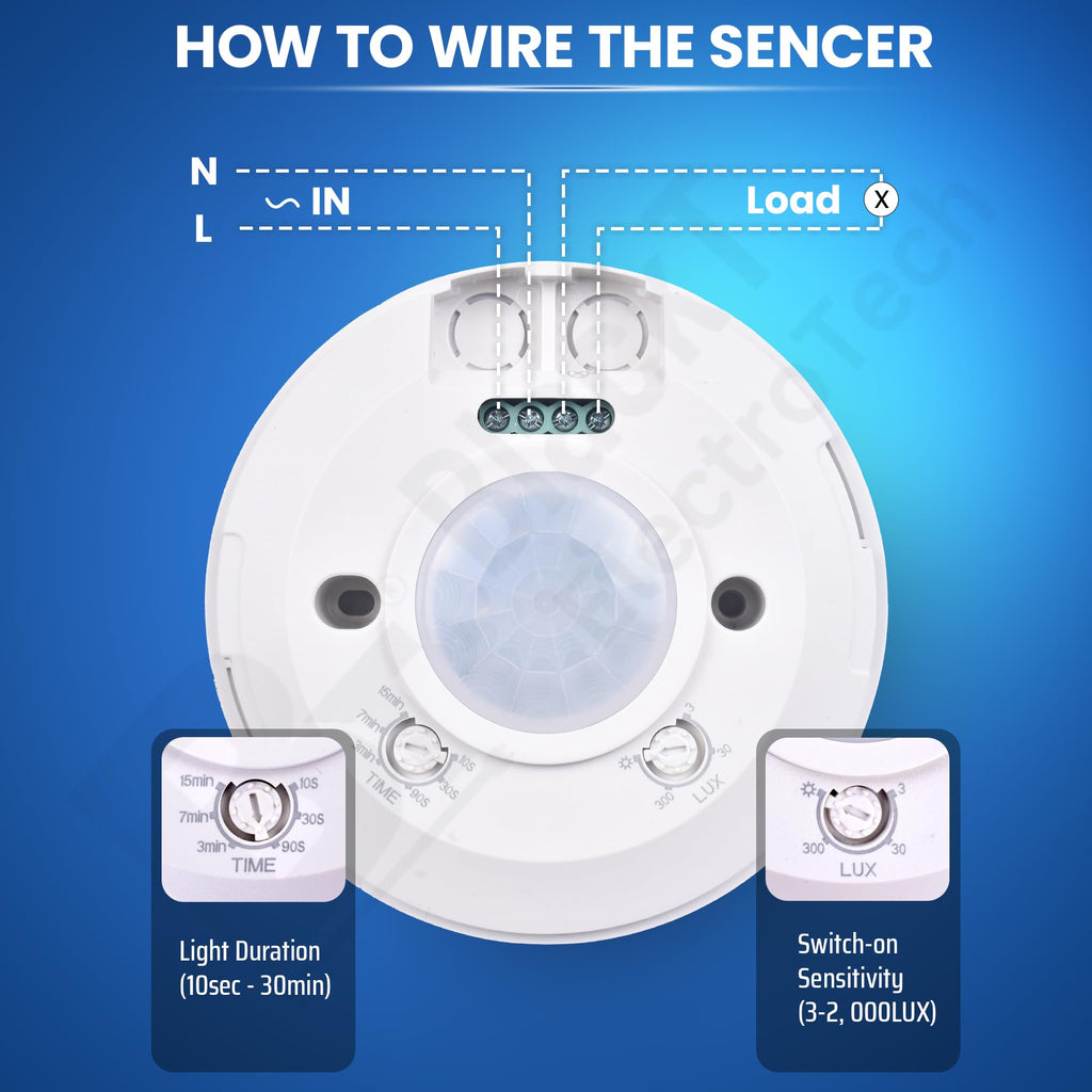 Blackt Electrotech BT31C : PIR Motion Sensor Ceiling Mounted White Round Shape (2-Year Warranty) (Regular)