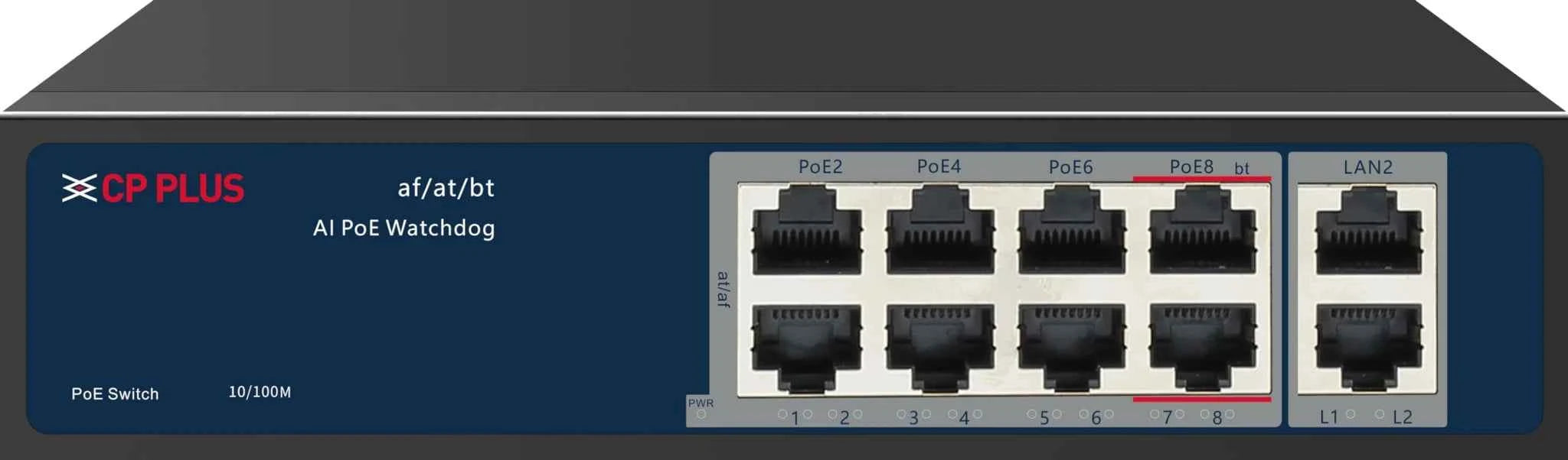 CP PLUS POE SWITCH 8PORT (CP-ANW-HPU8H2-N12)
