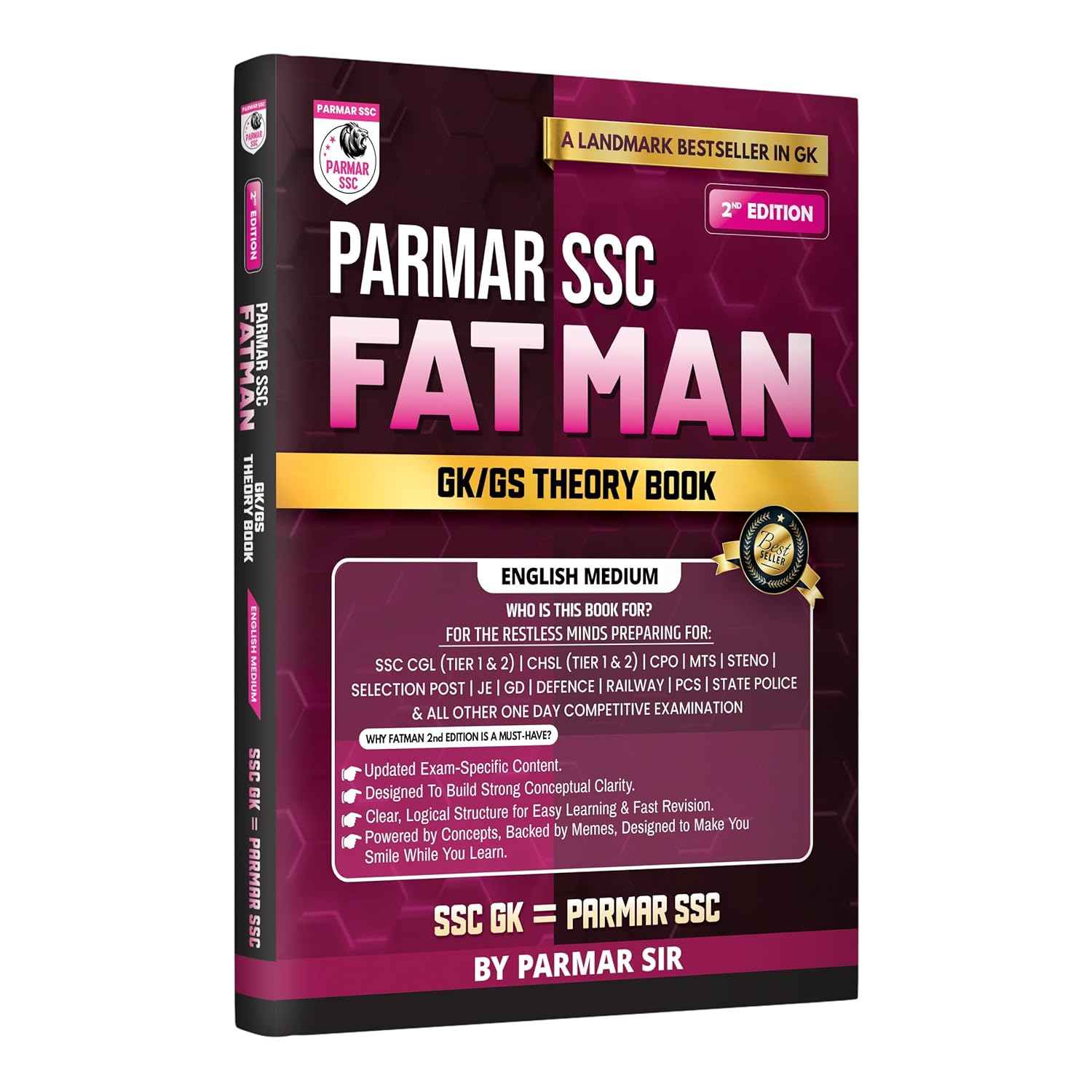 PARMAR SSC Fatman | GK/GS Theory Book | English Medium | 2nd Edition, 2026 | Useful For SSC CGL and CHSL (Tier 1 & 2) | CPO | MTS | Steno | Selection ... One Day Competitive Examination | Parmar Sir