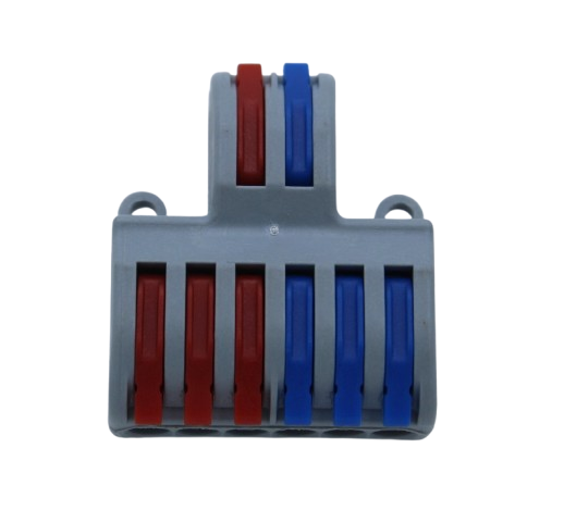 PCT-SPL-62 0.08-2.5mm 6:2 Pole Wire Connector Terminal Block with Spring Lock Lever for Cable Connection (Pack of 5)
