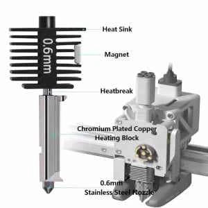 Hotend Kit for Bambu Lab A1 & A1 Mini with 0.6 Stainless Steel Nozzle High Precision 3D Printer