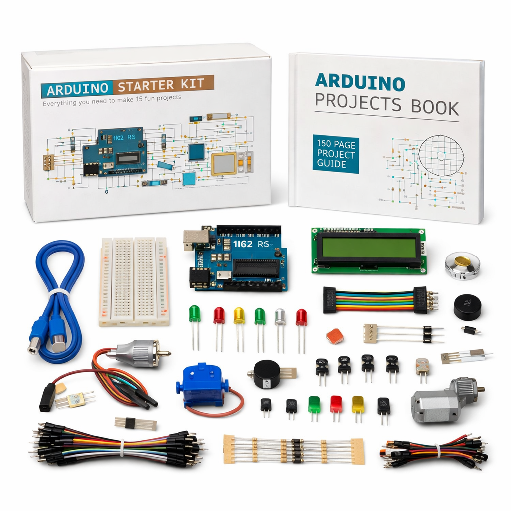 Arduino Starter Kit with 170-Page Project Book – Official Arduino UNO R3 Learning Kit