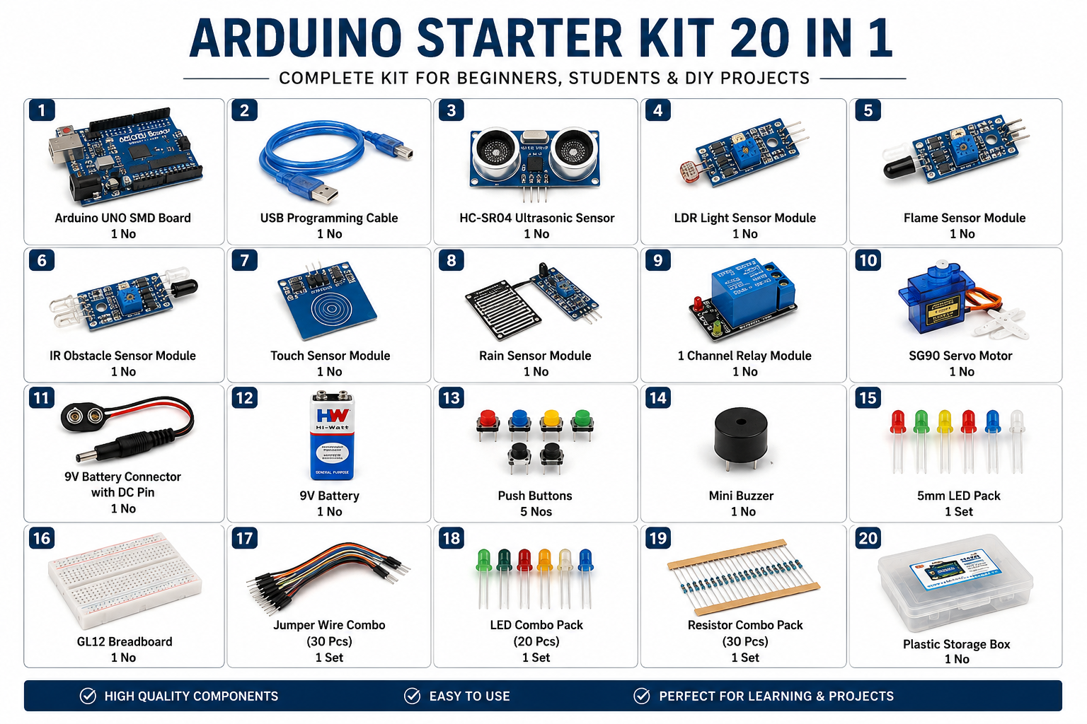 AHS Arduino Starter Kit 20 in 1