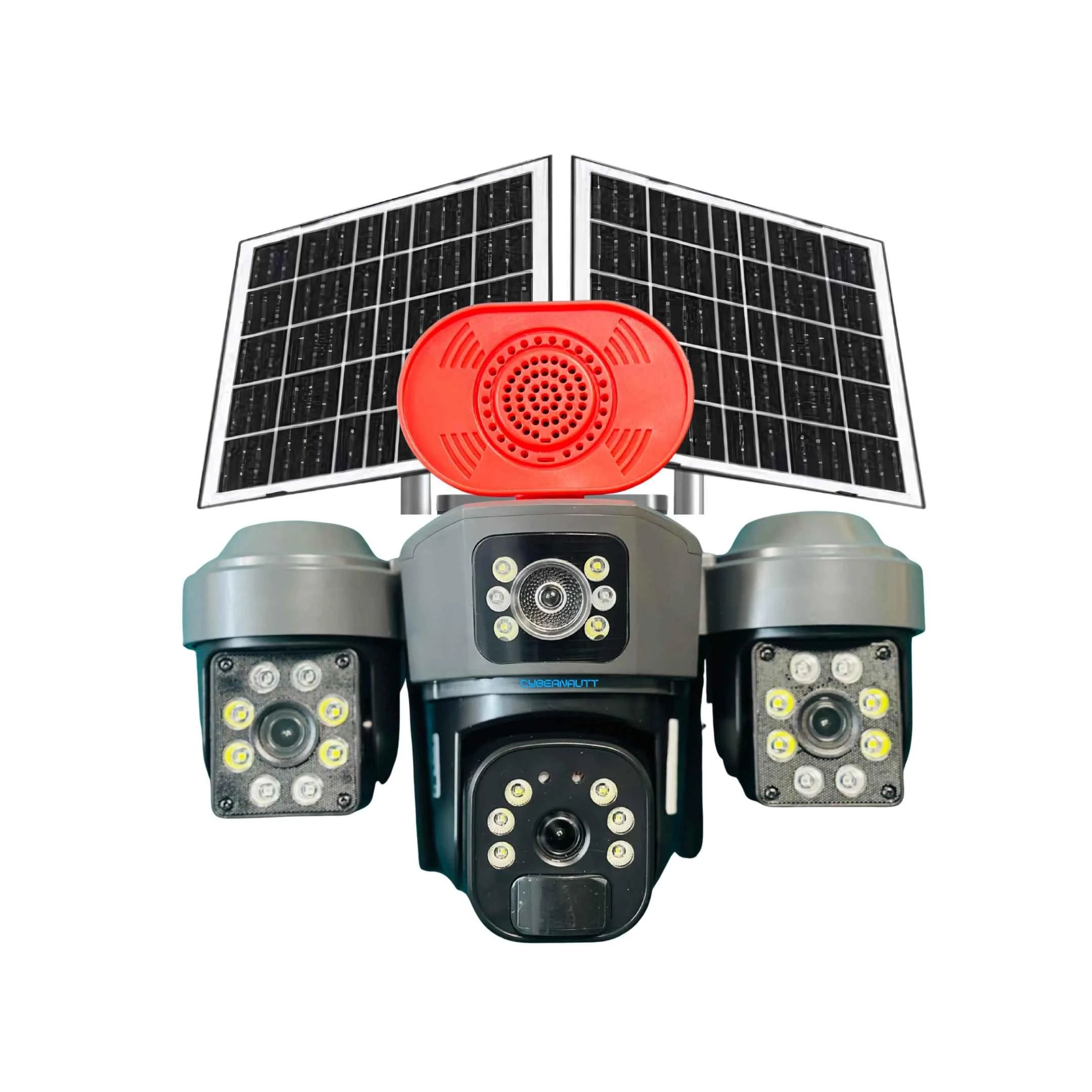 Cybernautt X10Q 4MP+4MP+4MP Triple Lens Full HD Battery Powered & Solar Sim Camera with Human Detection, Motion Detection & 2 Way Audio