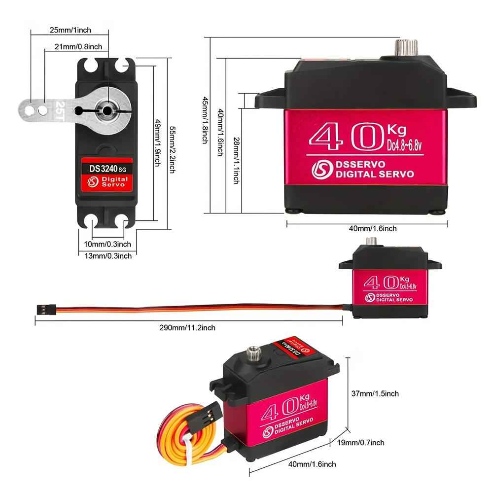 Servo 40KG DS3240MG 270Degree Metal Gear Digital Servo Motor Arduino High Torque