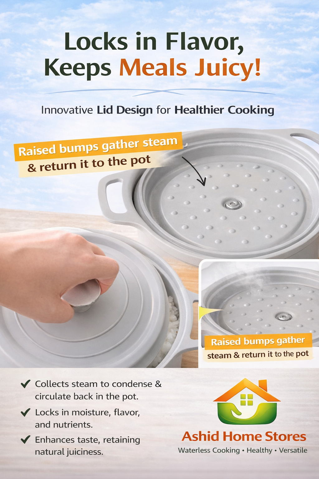 Cornan Original LIFELEX Waterless Cooking Pot – 16 cm | Premium Healthy Cookware | Oil-Free & Nutrient-Preserving