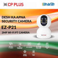 CP Plus EZ-P21 Full HD 2MP Smart Wi-fi CCTV Camera | 360° & Full HD Home Security | Full Color Night Vision | 2-Way Talk | Advanced Motion Tracking | SD Card Support (Upto 256GB) | IR Distance 20Mtr (EZ-P21).