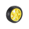 65mm Robot Wheel for BO Motors (Yellow), Durable & Lightweight (Pack of 12)