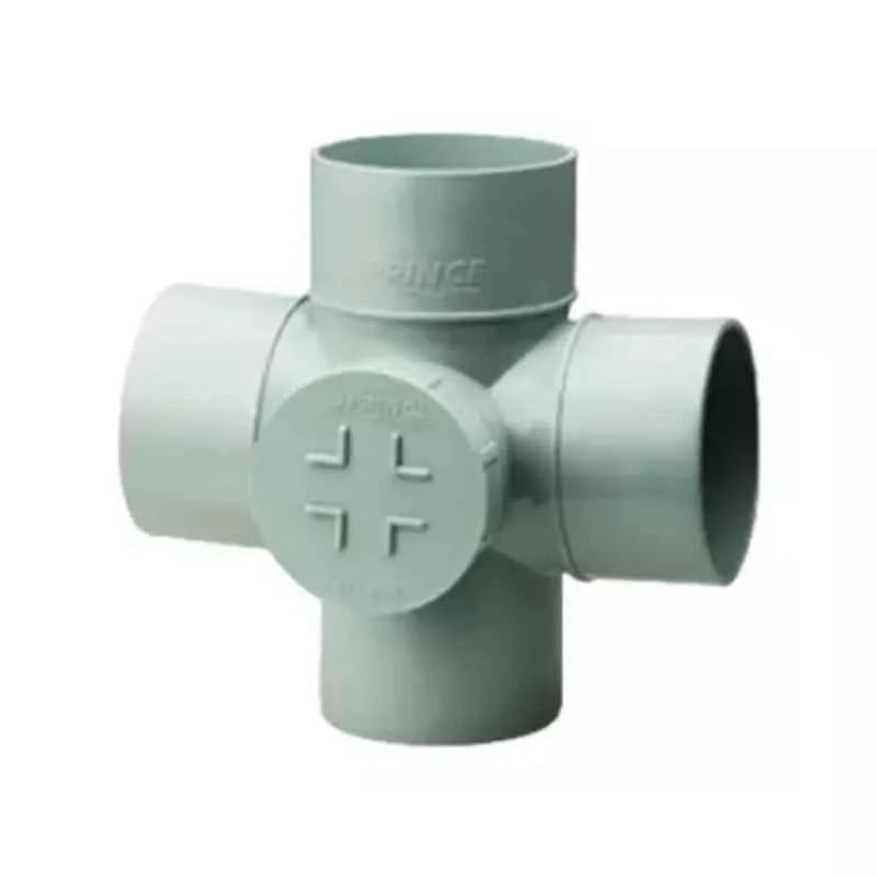 Prince Ultrafit 75mm ISI SJ UPVC Double Tee with Door